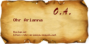 Ohr Arianna névjegykártya